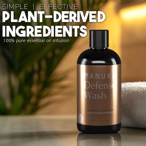 BALM OF GILEAD Antifungal Tea Tree Body Wash - 8.25 fl Oz Tea Tree and Manuka Antibacterial Body Wash - Helps Soothe Athlete’s Foot & Ringworm - Jock Itch, Chafing and Remove Odor